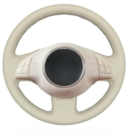 MEWANT Passgenauer Lenkradbezug zum Nähen für FIAT 500 | FIAT 500 2008-2012 Hand Nähen Atmungsaktiv Für Beheizte Lenkräder Langlebig