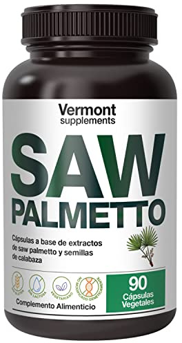 SAW Palmetto – 90 Kapseln mit Sägepalmenextrakt und Kürbiskernen, perfekt für die Nieren, Anti-Reiz-Behandlung, entspricht 1000 mg rohes Gras, Vermont Supplements