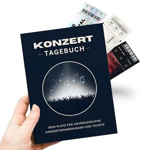 memoriecation Konzert Tagebuch - Dein Konzert Journal für unvergessliche Konzerterinnerungen - Konzerttagebuch mit Platz für Konzertkarten, Konzert Buch Hardcover