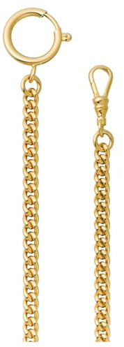 REGENT Orologio da tasca, catena per orologio da tasca con moschettone e anello a molla in diverse varianti, P-46 - Oro 5 mm, nan