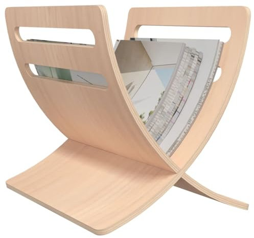 Kavolet Zeitungsständer Holz Freistehend Modern Zeitschriftensammler Holz Magazinhalter Zeitschriftenständer Prospekthalter Landhaus Buchständer 29,5 x 29,5 x 26,5 cm