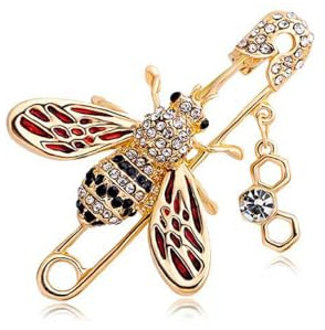 Broche En Nid d'Abeille En Strass Pour Femmes Et Filles,En Cristal, Abeille,Bourdon,En Émail,Insectes,Épingles à Revers,Accessoires De Robe,Cadeau De Noël,d'Anniversaire,De Vacances
