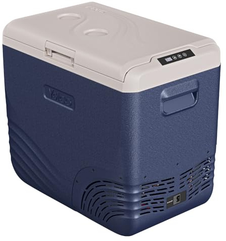 YOLCO NX50 BLUE Dual-Zone Kompressor Kühlbox 50L – Tragbarer Auto Kühlschrank mit Kühl- & Gefrierfunktion 12V/24V DC & Steckdose, bis -20°C