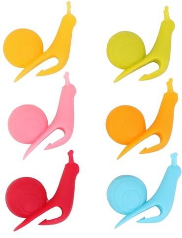 Supporti per bustine di tè in silicone, supporto per bustine di tè per tazza,6 porta bustine di tè in silicone a forma di lumaca per uso alimentare - Pennarello per bevande in diversi colori, accessor