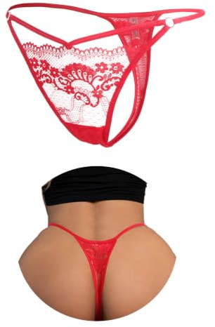 ohyeahlady Plus Size G-String Spets Kvinnor Låg Midja Mini String Elastisk Stringtrosa Resår T Tillbaka Thong T Tillbaka Mjuka Trosor Kurviga Underkläder Bikini Culottes