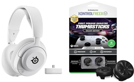 SteelSeries Arctis Nova 5X Wireless - Xbox Gaming Headset - White + KontrolFreek FPS Freek Galaxy Black for Xbox One and Xbox Series X Controller