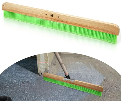 Yiyiring 1 Pack 36 Inches Concrete Broom Without Handle, Green | with Mounting Threads, Soft Flow Through Brush for Concrete Finishes, Hard Floors, Yards
