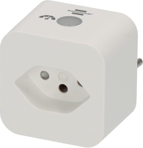 Brennenstuhl Smart Steckdose Schweiz mit Verbrauchsüberwachung - Intelligente WiFi-Steckdose kompatibel mit Alexa, Google Home und Matter - Zeitgesteuerter Smart Plug mit Sprachsteuerung und