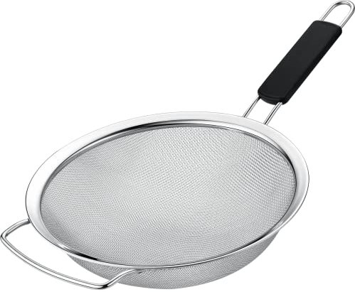 Werwing Passoire de 22,9 cm – Passoire extra large en maille fine avec poignée résistante à la chaleur – Passoire en acier inoxydable pour pâtes, riz et quinoa – Passoire et tamis en métal pour