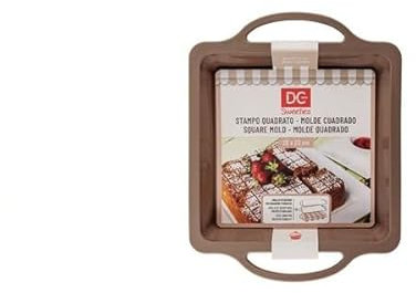Dc Casa Stampo Quadrato in Silicone con Bordo Rigido 29x23 cm – Antiaderente e Resistente, Ideale per Torte, Lasagne e Preparazioni Dolci e Salate