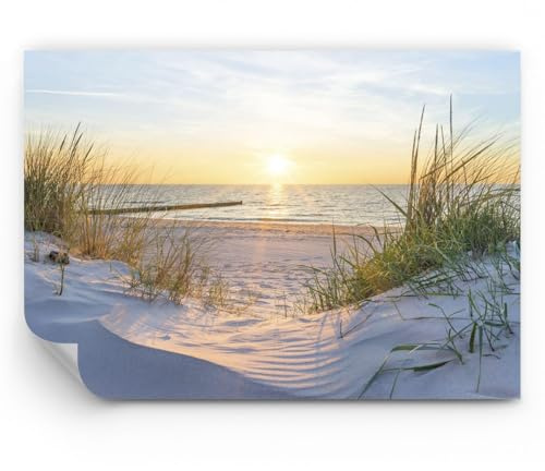ARTTOR Fotomural 100x70 cm Papel Pintado Paisajes Marino - 3989 - WF3 | Duna Playa Mar Premium Canvas Papel pintado de vinilo tejido no tejido Decoración de Pared Salón Moderno ARTTOR