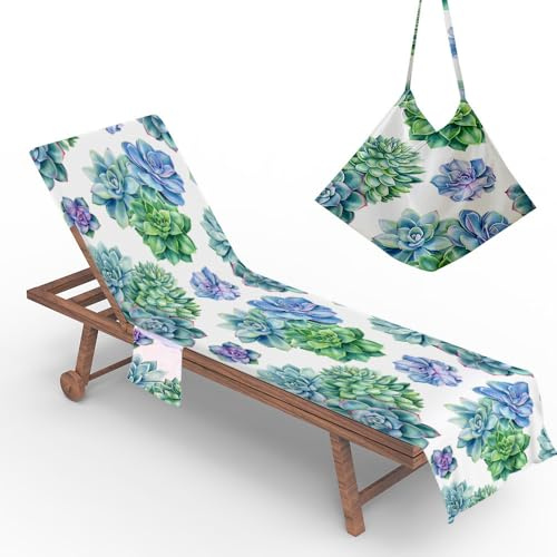 Odot Toalla de Microfibra para Tumbona de Playa, Ultra Absorbente Ligero Fundas Tumbona Toalla Playa para Silla de Colchoneta Tumbona Jardin, Funda Protectora para Cojin (Blanco)