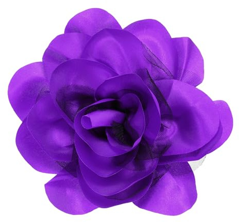QUARKZMAN Broche De Flor De Rosa 5.5 Pulgadas Elegante Para Mujeres Morado