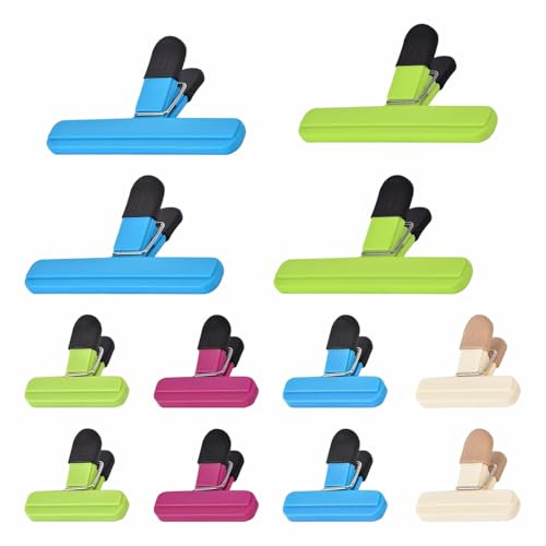 12 Pièces 4 Couleurs de Clips de Scellage pour Sacs