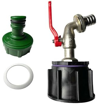 NOOR Ersatzhahn für IBC Tanks inkl. Gardena Adapter I 3/4-inch (1,9cm) Ersatz-Tankhahn mit 60mm DN50-Auslauf