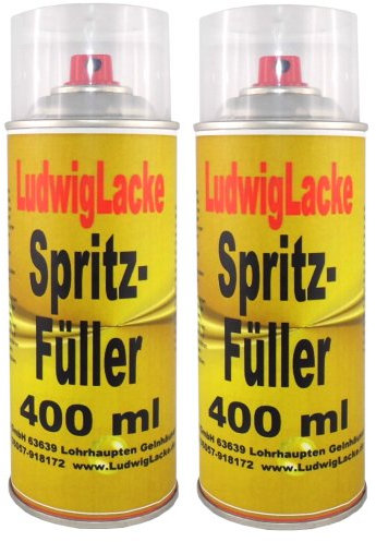 LudwigLacke 2 Spraydosen Spritzspachtel Spritzfüller Grundierung für Autolack grau