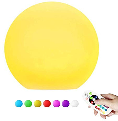 KEEDA LED RGB Kugelleuchten Dimmbar Nachttischlampe, Fernbedienung LED Licht, 16 Farbwechsel Lichter, 4 Blitzmodi Stimmungslicht für Schlafzimmer/Wohnzimmer/Kinder (Ball,12cm)