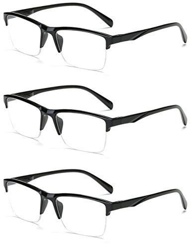 VEVESMUNDO Halbrand Lesebrille Herren Damen Modern Halbrahmen Lesehilfe Sehhilfen Brillen +0.75,+1.0,+1.25,+1.5,+1.75,+2.0,+2.25,+2.5,+2.75,+3.0,+3.25,+3.5,+3.75,+4.0