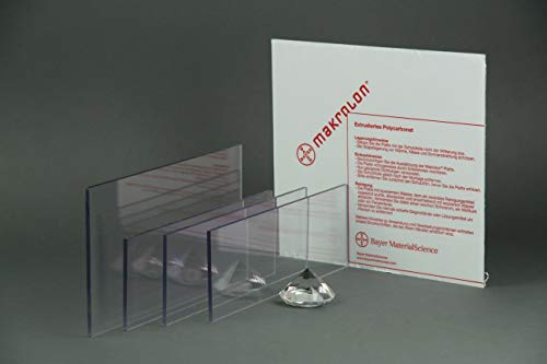 nattmann MAKROLON/Polycarbonat Scheibe/Platte Zuschnitt 10-15 mm transparent/klar (12 mm, 300 x 300 mm) - nach Maß/Wunschmaß möglich