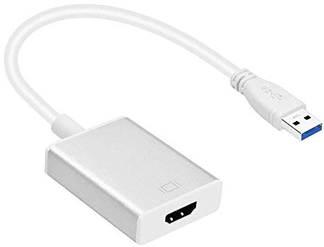 shortix Adaptateur USB 3.0 mâle vers HDMI femelle Blanc 10 cm