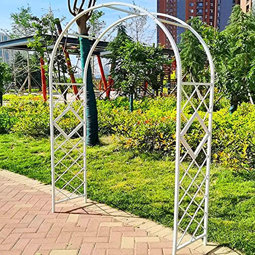 CHFQ Arche de Rose 1.4Mx2.3M, tonnelle d'arche de Jardin, Arches métalliques Robustes, utilisées pour Les Plantes grimpantes, décoration de fête de Mariage, Blanc, Noir, Couleur cuivre, diamètre d