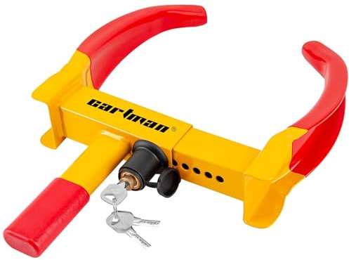 CARTMAN Heavy Duty Trailer Lock Wheel Clamp, Universal Security, Adjustable Anti Theft Lock for Trailers SUV Boats ATVs Motorcycles Golf Cart, 3 Keys