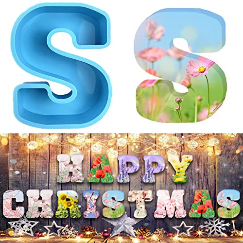 Stampi in silicone 3D alfabeto grande a forma di lettera epossidica per resina tampi fai da te in resina per lettere di cioccolato per compleanno matrimonio festa di Natale decorazioni artigianali