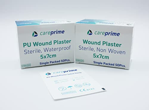 Sterile Wundverband selbsthaftende Wundkompresse einzeln verpackt 50 Stück (Vlies, 5x7cm)