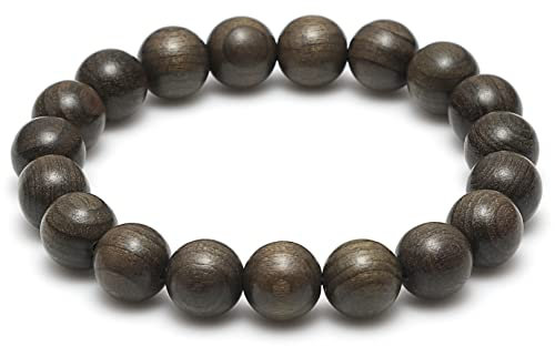 Thajaling 19 Perlen Holz Armband, 10mm Gebetskette, düsteres Holz Perlenarmband, Natürliche Mala-Perlenarmbänder, buddhistisches Meditationsperlenarmband, tibetisches Armband für Männer und Frauen