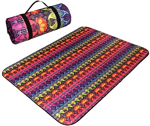 EUPXRHY Picknickdecke 300x300cm, Stranddecke Sandfrei, Picknickdecke Wasserdicht & Isoliert, GroßE Picknickdecke Alubeschichtet für Picknick, Camping, Wandern, BBQ, B,300x300cm