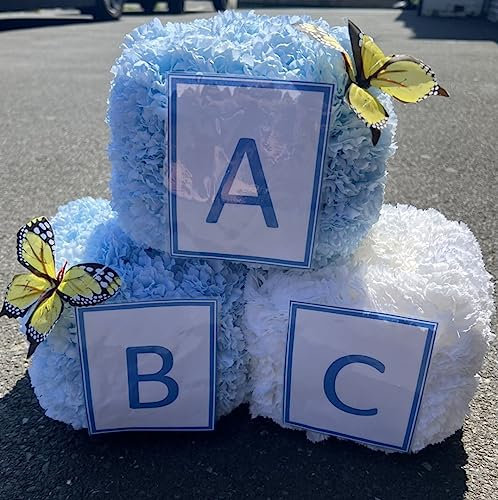 Silky Bouquets Baby Blocks Children's Silk Funeral Flower Tribute Artificial Memorial Wreath