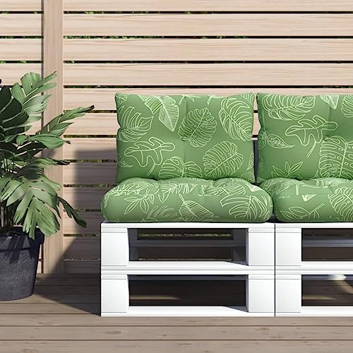 Homgoday Lot de 2 coussins pour palettes - Coussins d'assise pour palettes - Coussin d'assise pour canapé en palette - Meubles en palettes - Motif feuilles - Tissu Oxford