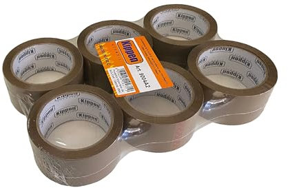 Kippen 9004A2 - Confezione da 6 Rotoli di Nastro Adesivo per Imballaggio. Colore Avana. Misure: 66mt x 50mm.