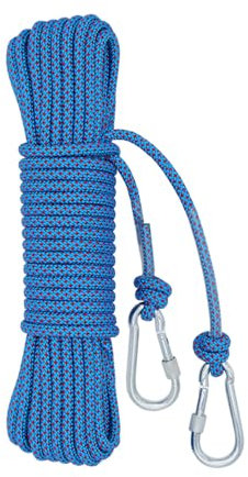 Lkw Ogechi 20M 15M 10M Heavy Duty Polyester Washing Line Rope with Hooks, 10mm Steel Core Clotheslines, Weather Resistant Multipurpose Washing Line Rope, Garden Outdoor Laundry Clothes Lines (15M)