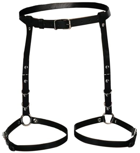 VEOIRXU Punk Pelle Corpo Catena Cintura Nero Vita Catene Regolabile Sexy Coscia Catena Giarrettiera Spiaggia Festa Discoteca Accessori per il Corpo Gioielleria per Donna e Ragazze