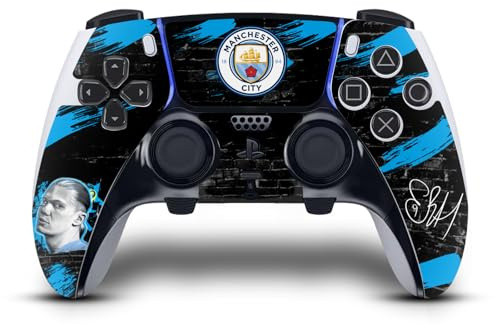 Head Case Designs Officially Licensed Manchester City Man City FC Erling Haaland Graffiti by Murwalls Vinyl Sticker Gaming Skin Decal Compatible With Sony PlayStation 5 PS5 DualSense Edge Controller
