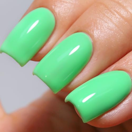 Ozzeal Neon Gel Polish, 15ML Neon Green Gel Nail Polish Spring Summer Soak off LED UV gel Nail Polish Art Starter Manicure Salon DIY Design