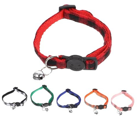 BESPORTBLE 6st Haustier Katzenhalsband Kleines Kätzchenhalsband Mit Glöckchen Katze Mit Namensschild Für Katzen Katzenhalsband Mit Goldener Kette Katzenhalsbänder Glocke Halsschmuck Baumwolle