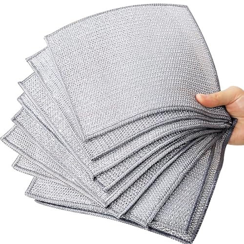 Paños de estropajo antiarañazos, trapos multiusos para lavar platos en húmedo y seco, para fregar y limpiar platos, ollas, fregaderos (20)