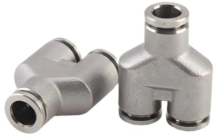 1PCS PY PW 3 Ways 4 6 8 10 12 16mm 1/4 3/8 OD Tube Y Shape 304 Stainless Pneumatic Push to Connect Fitting Air Compressor Cylinder(9.52mm 3l8 Inch)