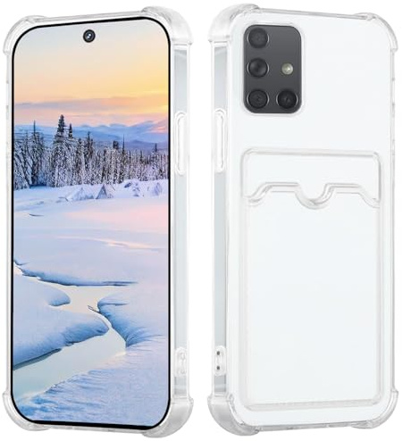 Yarxiawin Durchsichtig Handyhülle für Samsung A51 4G Kartenfach (Clear) | Aesthetic Silikon Case Schutzhülle für Samsung Galaxy A51 4G Hülle Transparent TPU Dünn Cover Muster Stoßfest