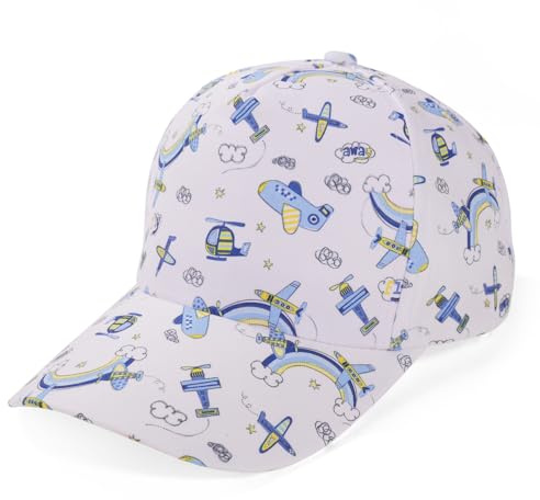 Jupsk Basebollkeps för barn, justerbar basebollkeps för barn för småbarn flickor pojke, 50+ UPF bomull barn snapback-keps mjuk lätt justerbar hatt för 2-6 år, Vitt, 2-6 År