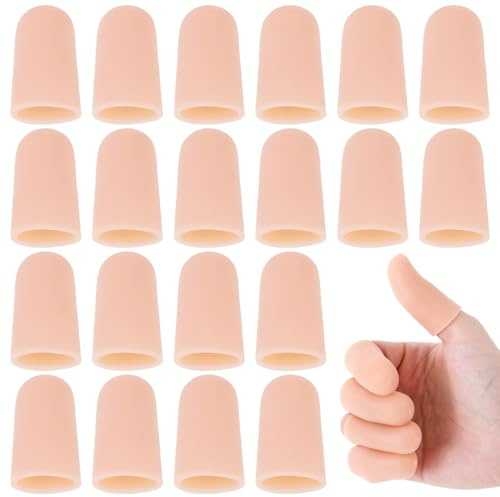 Nogeqi Set di 20 protezioni per le dita in silicone, protezione per le dita in caso di lesioni, protezione per le dita dopo lesioni, impermeabile e riutilizzabile (colore della pelle)
