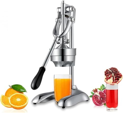 Presse-agrumes manuel en acier inoxydable robuste pour usage professionnel et domestique, facile à nettoyer et à utiliser