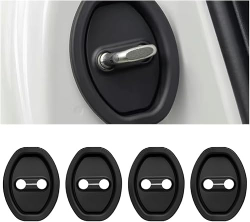 KEYLEON 4 Pcs Car Door Lock Protectors for Honda Jazz IV Hatchback 2020-2024, Car Silicone Door Latch Protective Cover Car Door Lock Protective Pad,Black