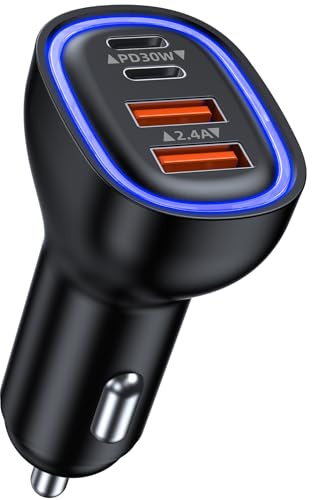 4 Ports 78W Chargeur Allume Cigare PD QC 3.0 Chargeur Voiture Charge Rapide Prise Allume Cigare 12v,pour iPhone iPad Samsung Huawei Xiaomi Tabletetc