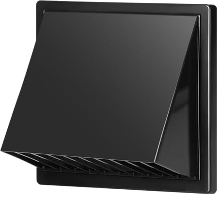 MIRATIC Yttre Väggventilationsgaller med Backventil – Utloppsgaller för Mekanisk Ventilation med Regnskydd Material ABS (grafit - Ø150 mm)