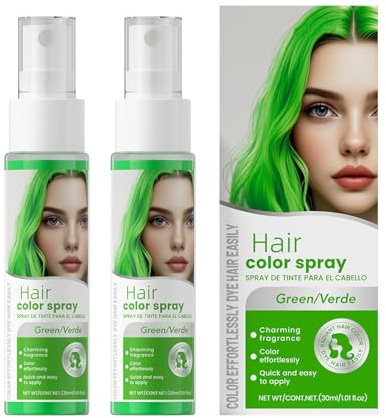 Clawrex Spray colorante temporaneo per capelli, tinta per capelli, facile da usare, lavabile e sicura, ideale per Halloween, carnevale, cosplay, festival (verde)