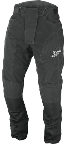NERVE Shop Leichte Dünne Sommer Motorradhose -Run- Motorrad Sommerhose Mesh Damen Textilhose mit Protektoren - schwarz