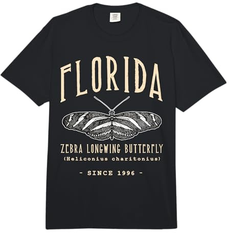 Florida Zebra Longwing Butterfly Comfort Colors Adult Heavyweight T-Shirt